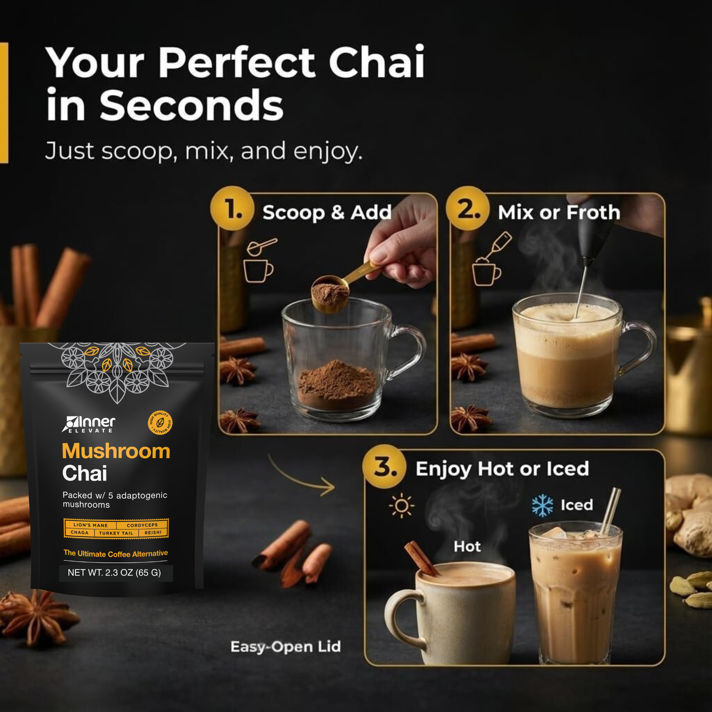 mushroom chai | spiced wellness blend